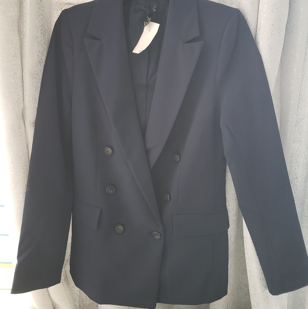 New w/ Tags Six Bottoms Navy Boyfriend Blazer